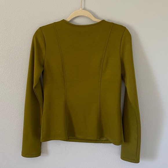 NWT Banana Republic women’s olive green v neck long sleeve S normcore office - Picture 2 of 6